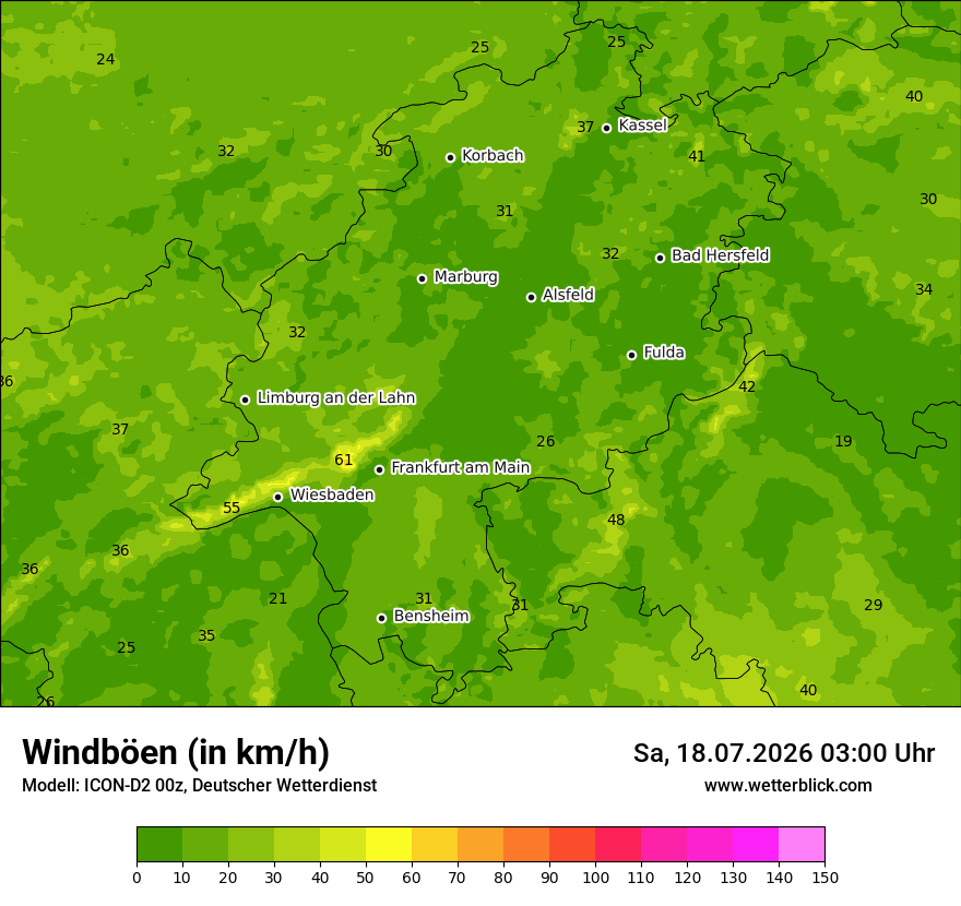 Maximale Windböen