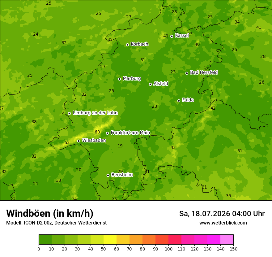 Maximale Windböen