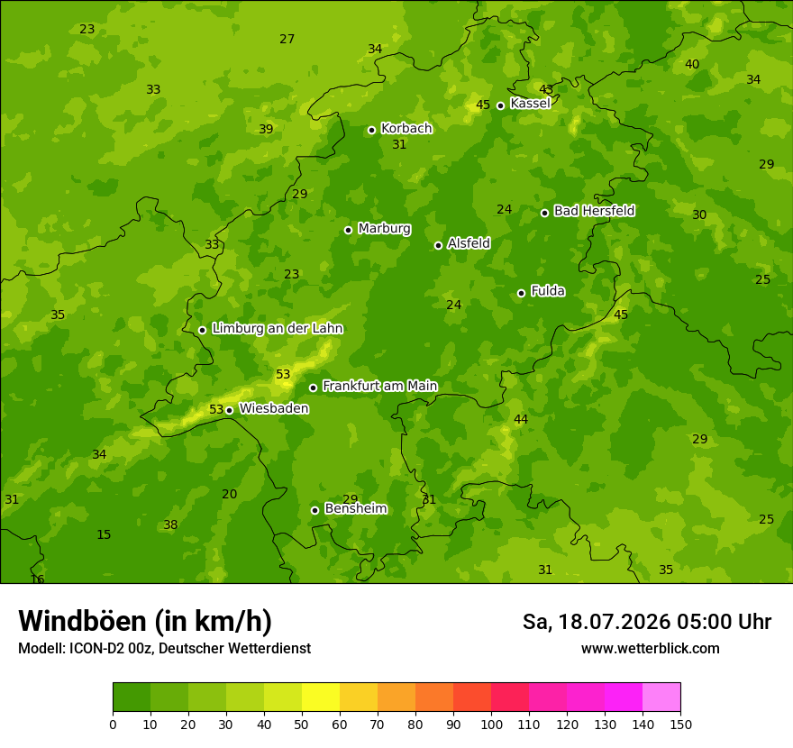 Maximale Windböen