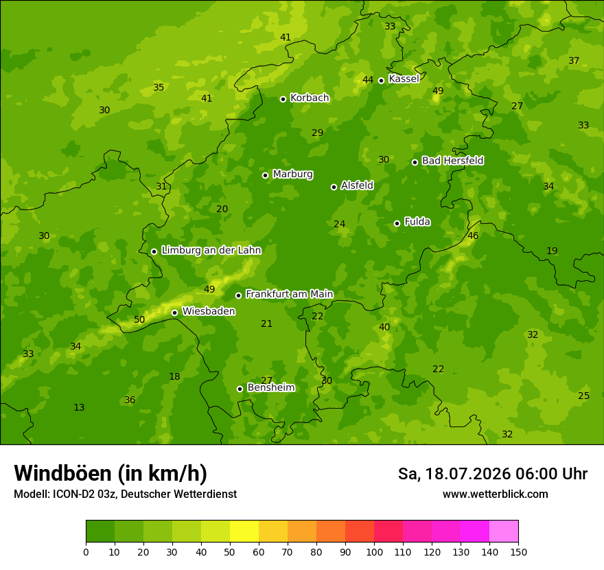 Maximale Windböen