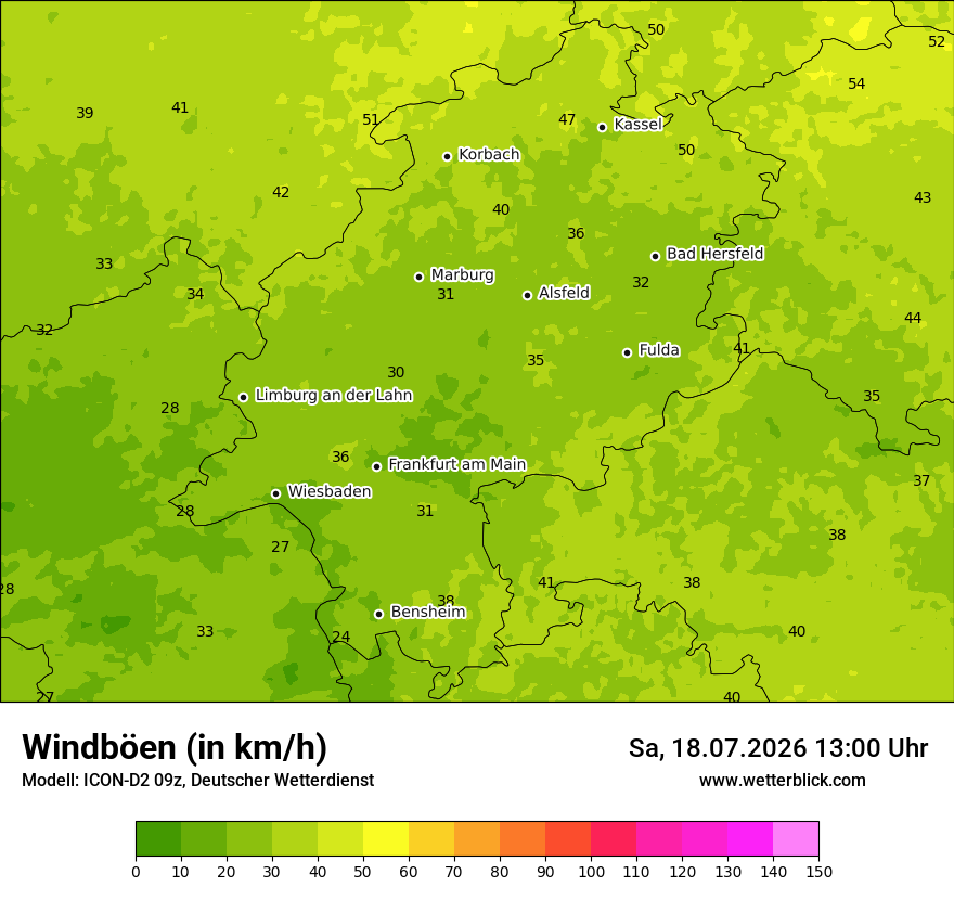 Maximale Windböen