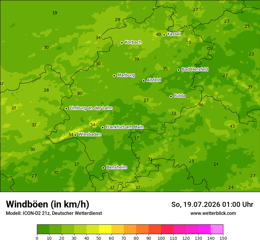 Maximale Windböen