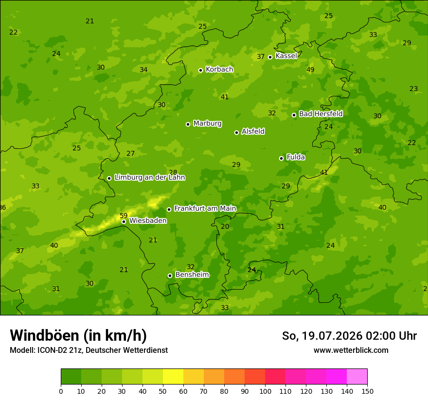 Maximale Windböen