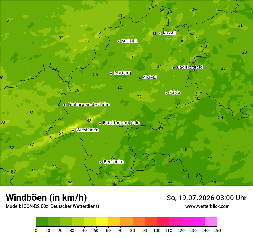 Maximale Windböen
