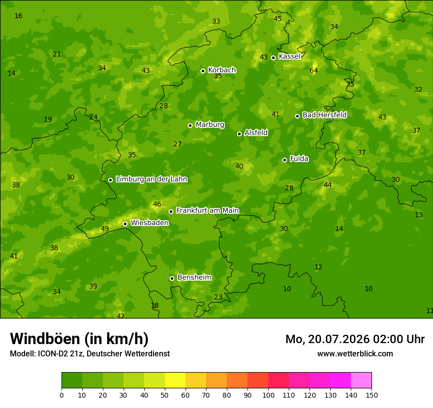 Maximale Windböen