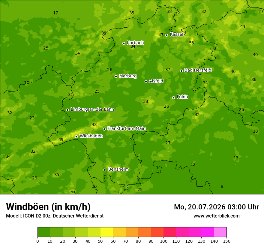 Maximale Windböen