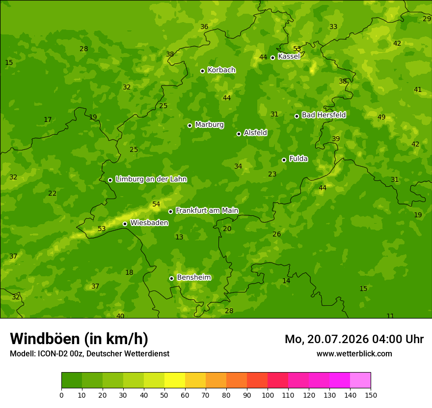 Maximale Windböen