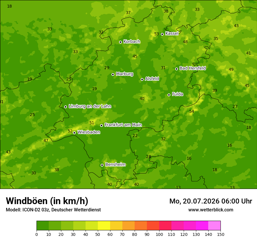 Maximale Windböen