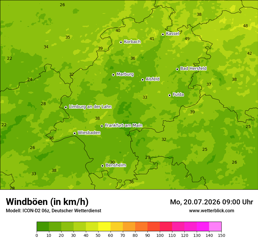 Maximale Windböen