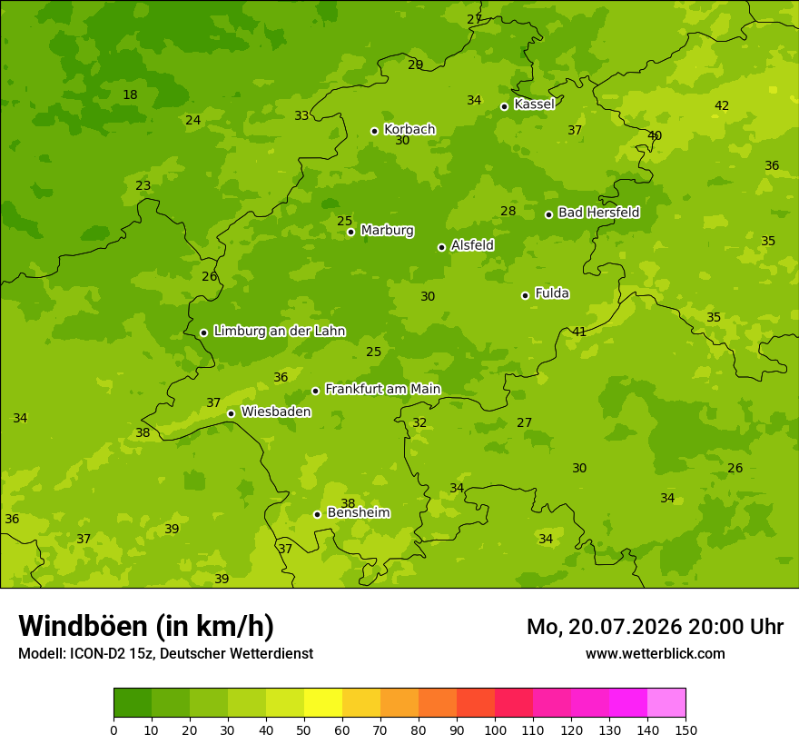 Maximale Windböen