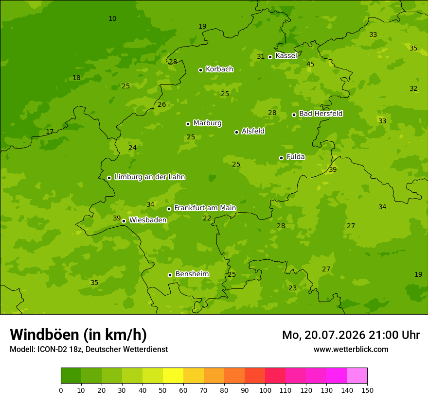 Maximale Windböen