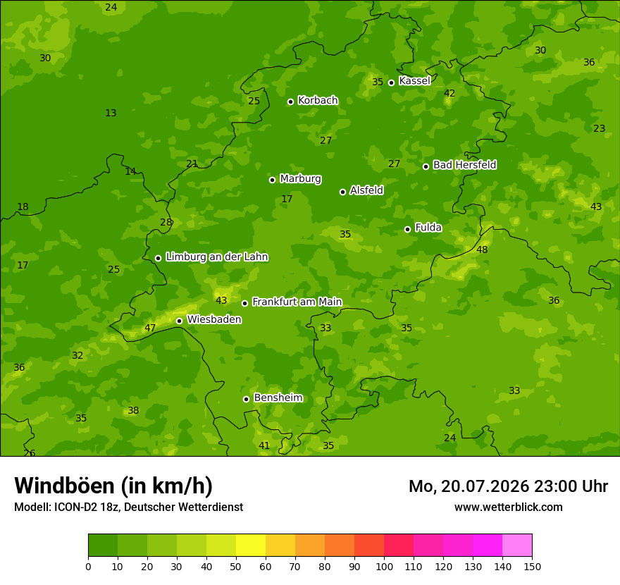 Maximale Windböen