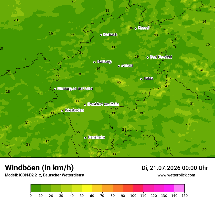 Maximale Windböen
