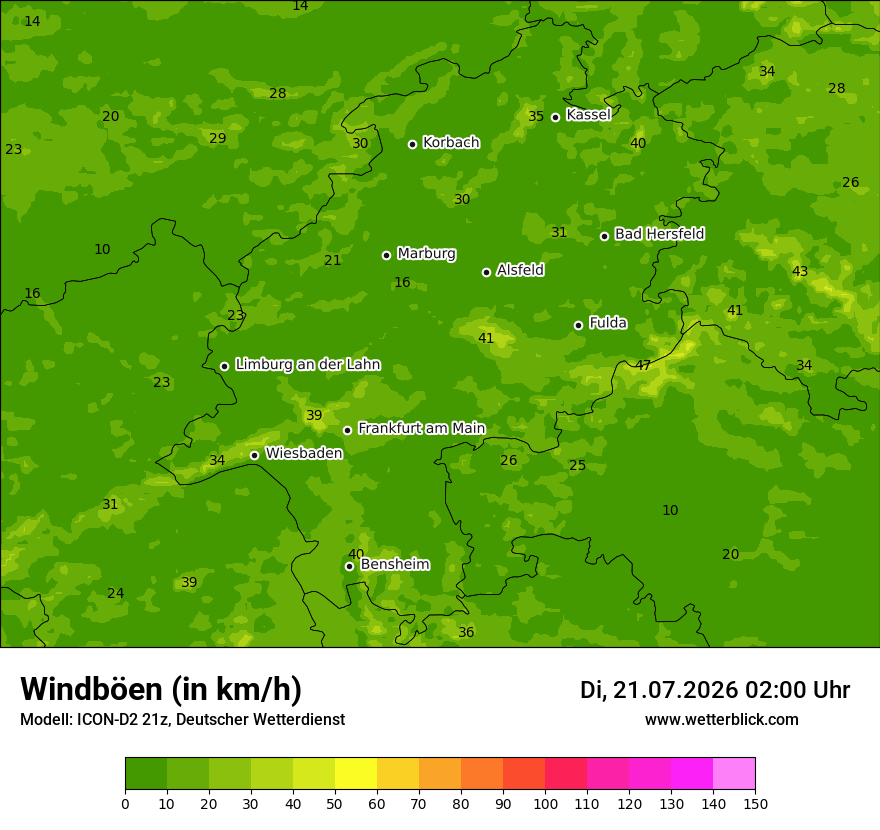 Maximale Windböen
