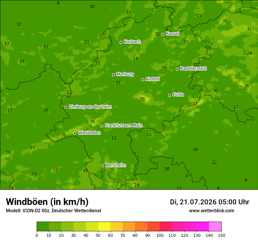 Maximale Windböen