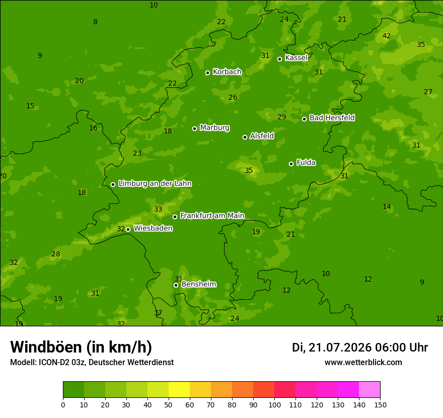 Maximale Windböen