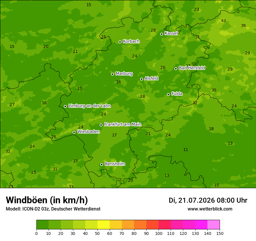 Maximale Windböen