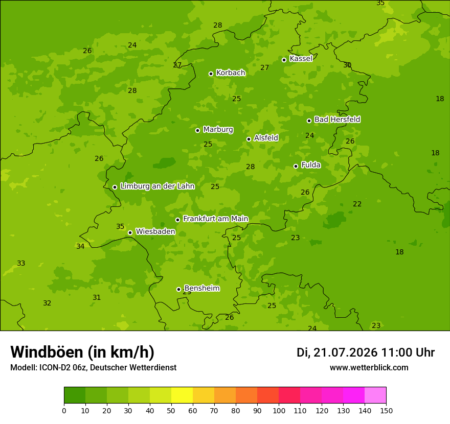 Maximale Windböen