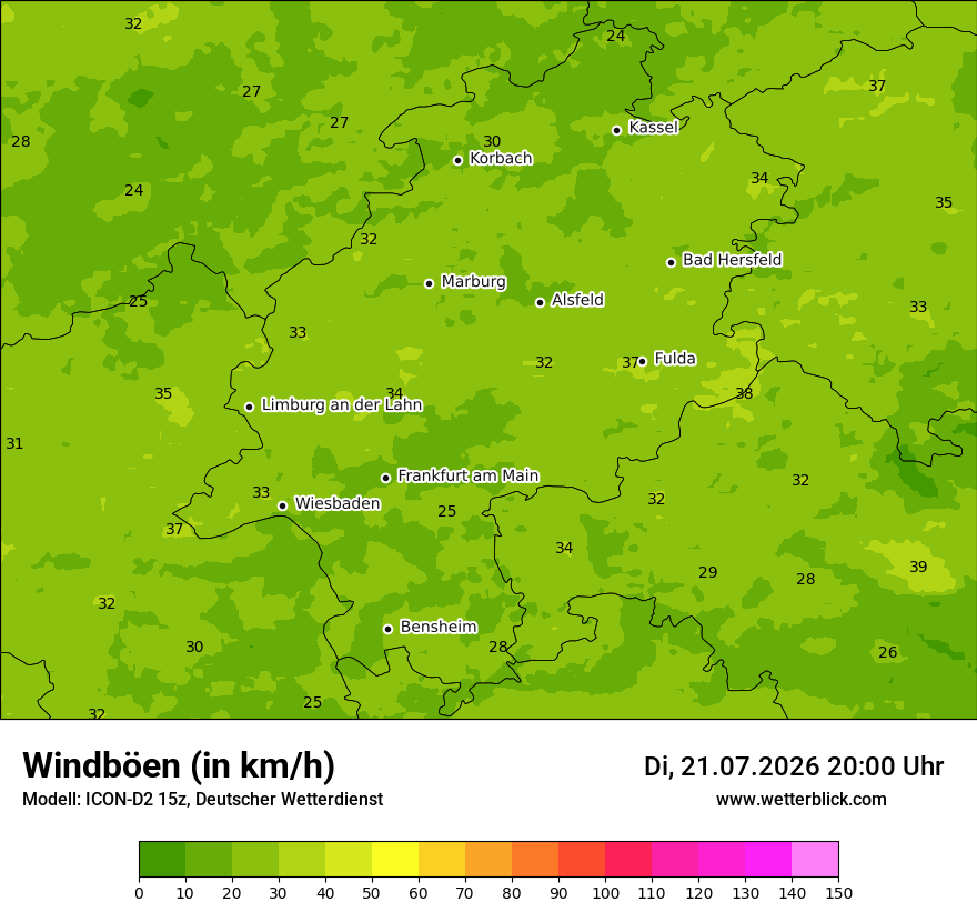 Maximale Windböen