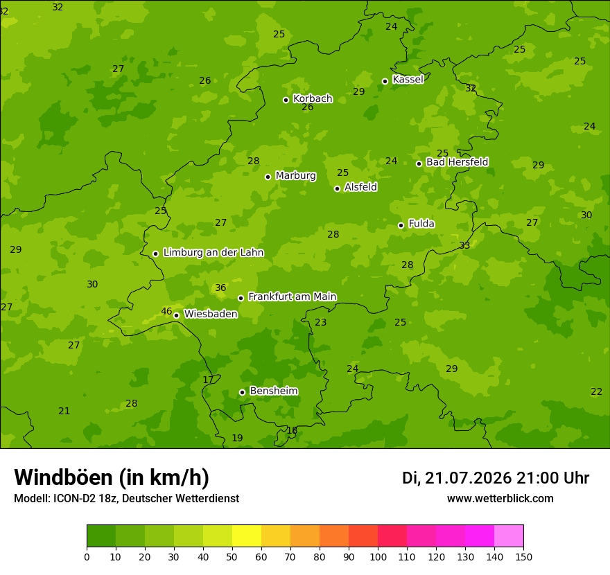 Maximale Windböen