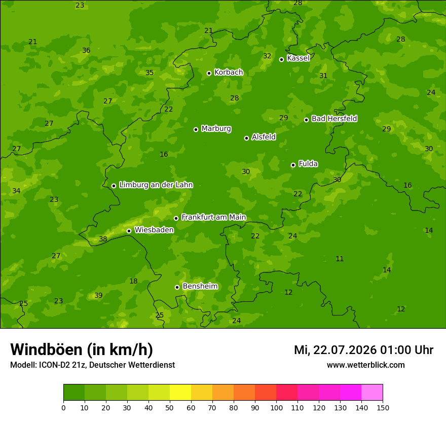 Maximale Windböen