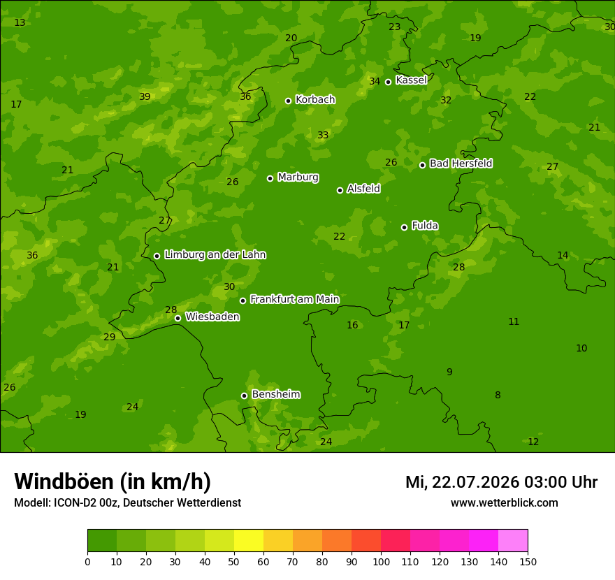 Maximale Windböen