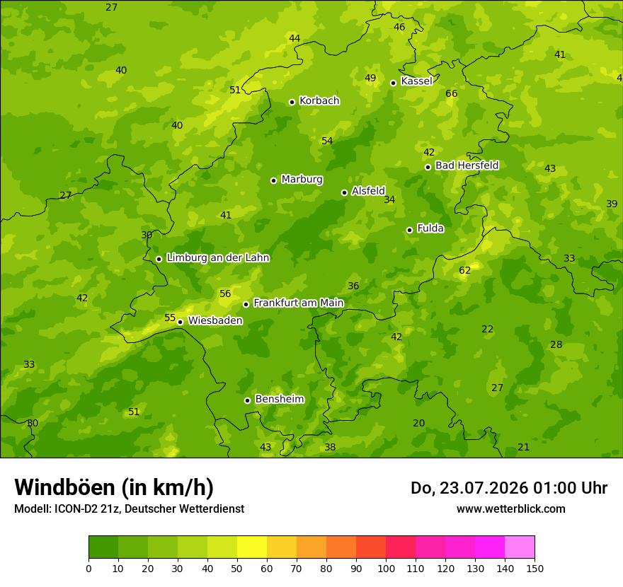 Maximale Windböen