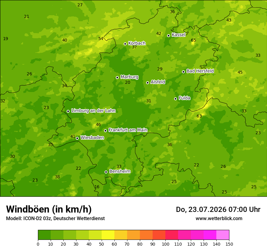 Maximale Windböen