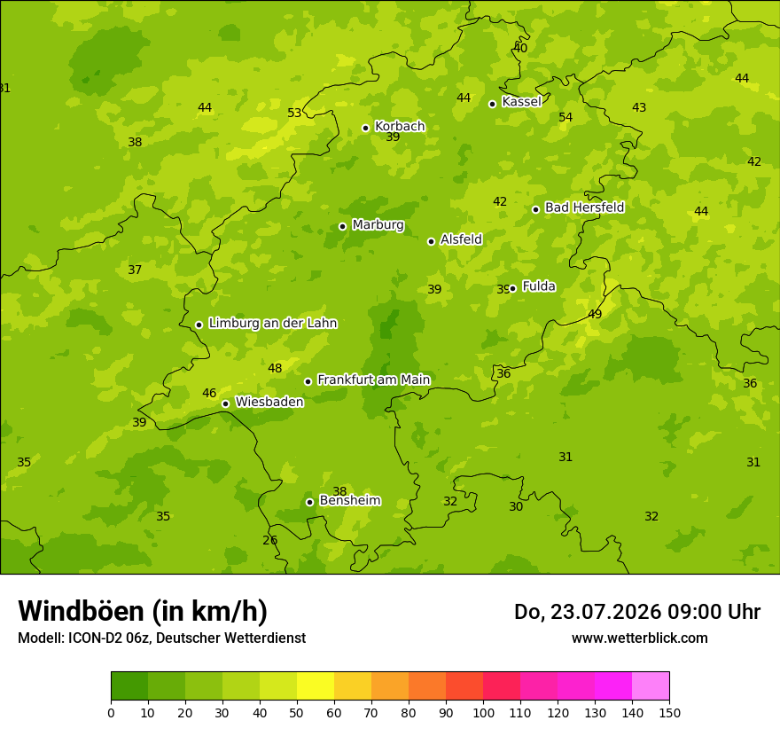 Maximale Windböen
