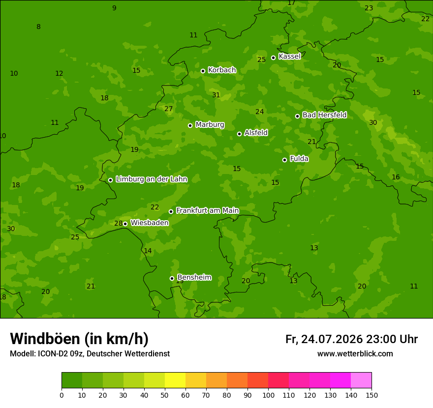 Maximale Windböen