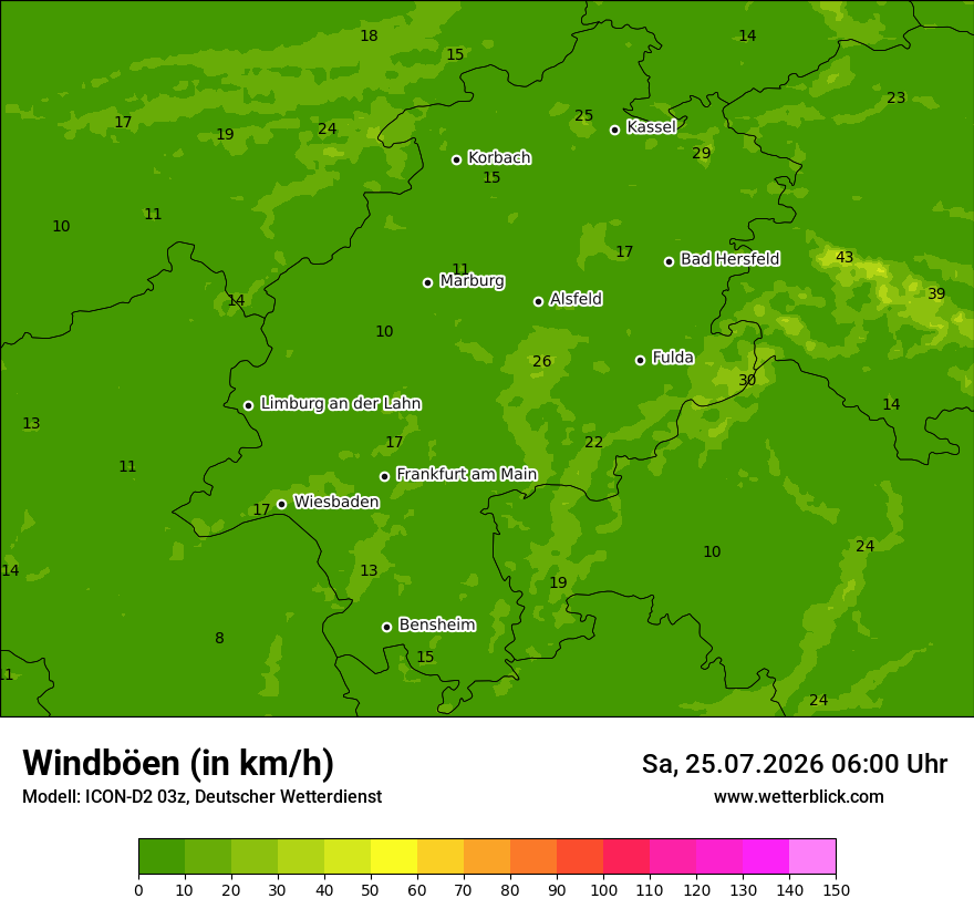 Maximale Windböen
