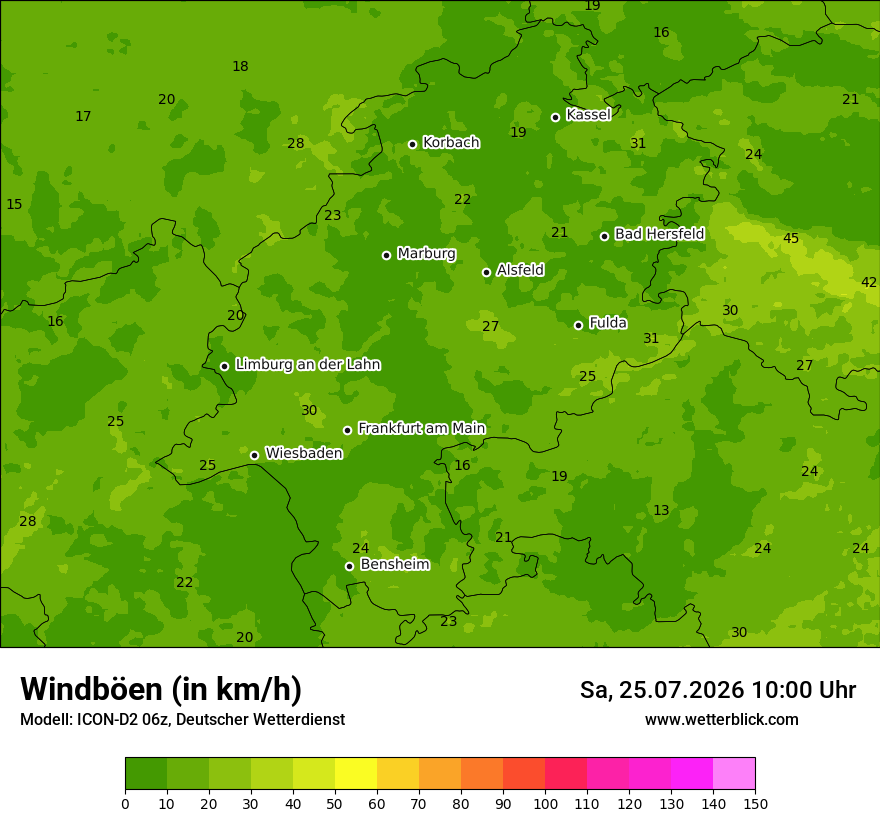 Maximale Windböen