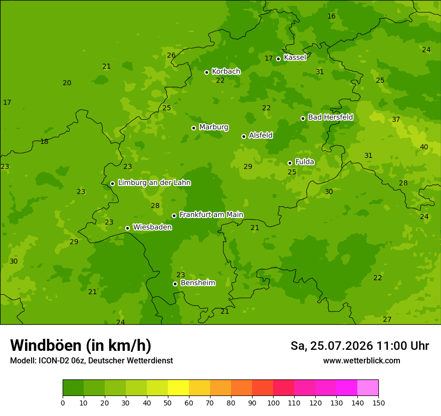 Maximale Windböen