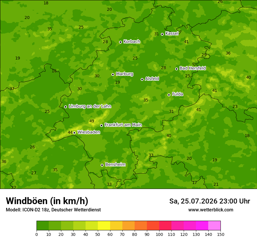 Maximale Windböen