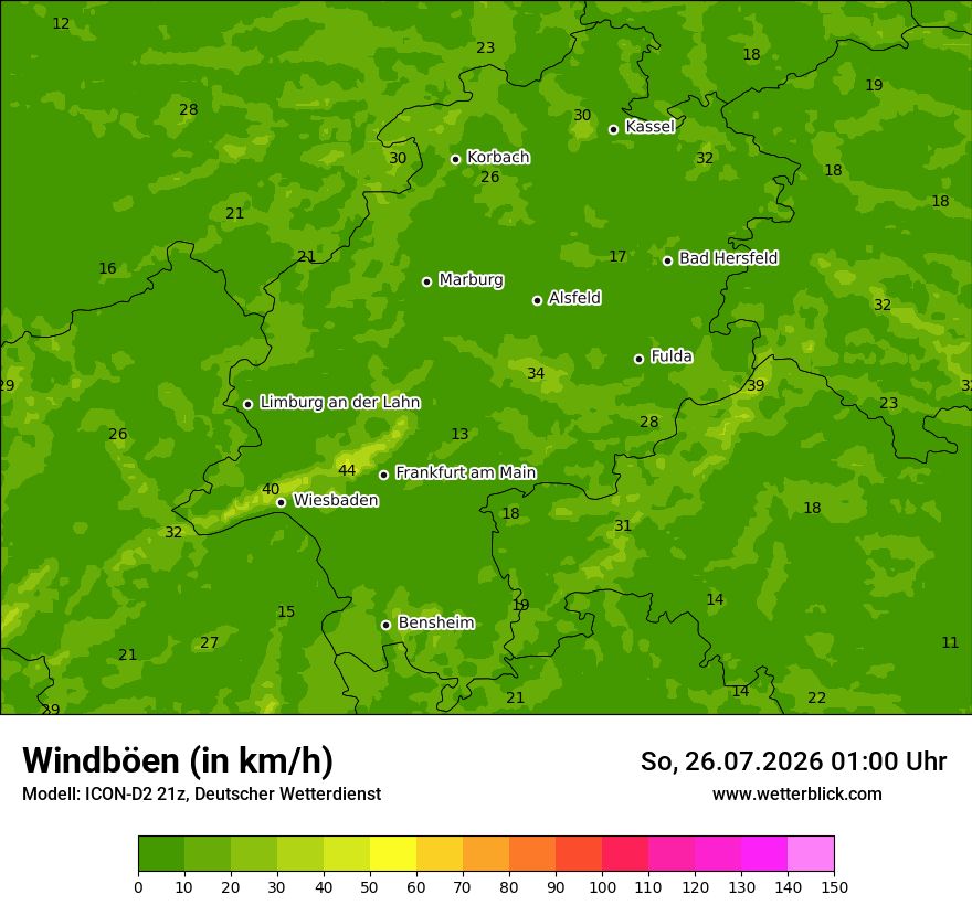 Maximale Windböen