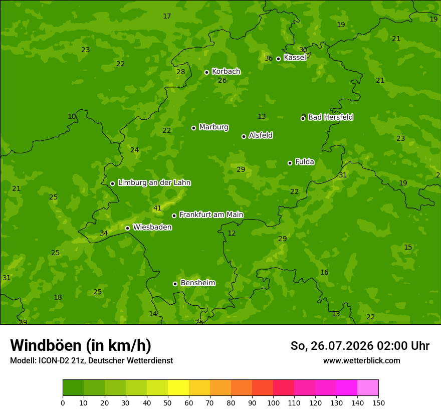 Maximale Windböen