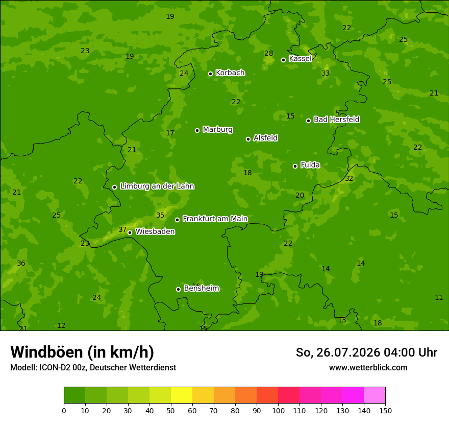 Maximale Windböen