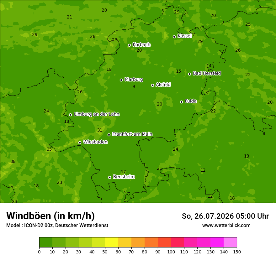 Maximale Windböen