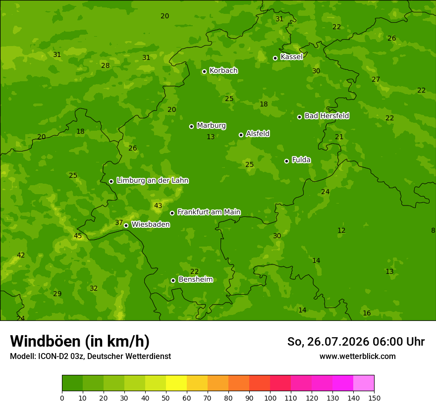 Maximale Windböen