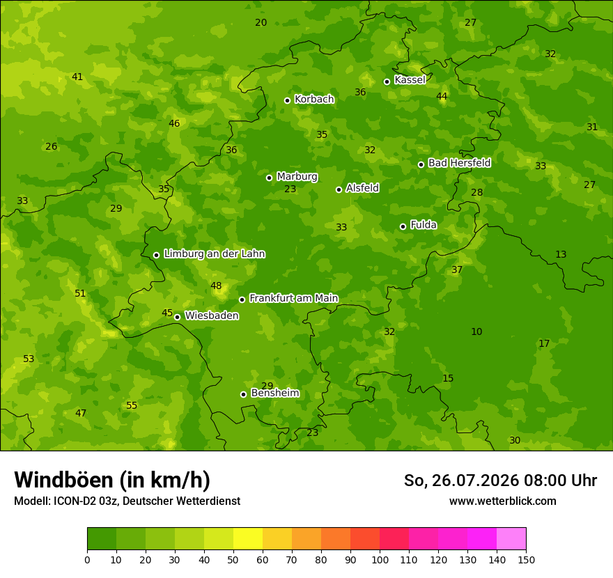 Maximale Windböen