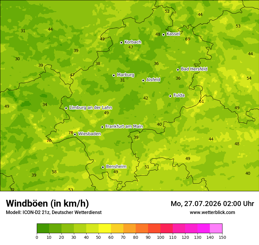Maximale Windböen