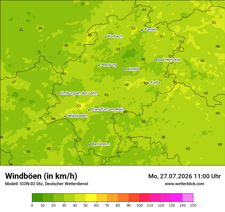 Maximale Windböen