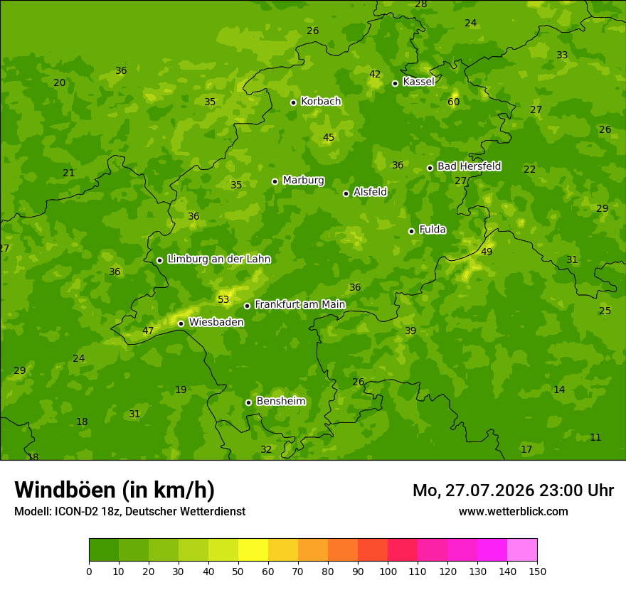 Maximale Windböen