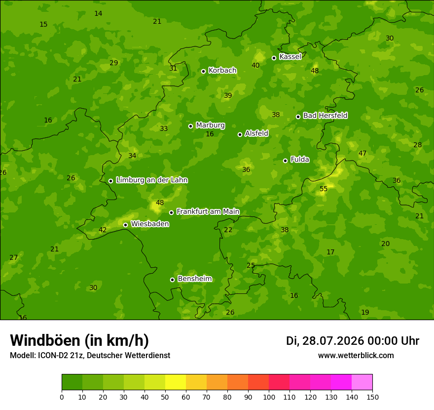 Maximale Windböen