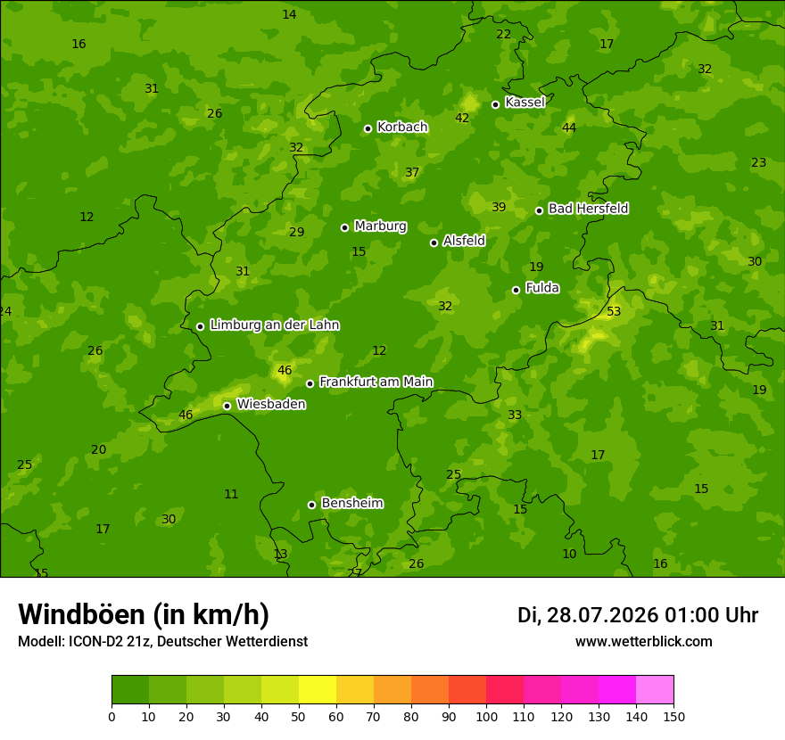 Maximale Windböen