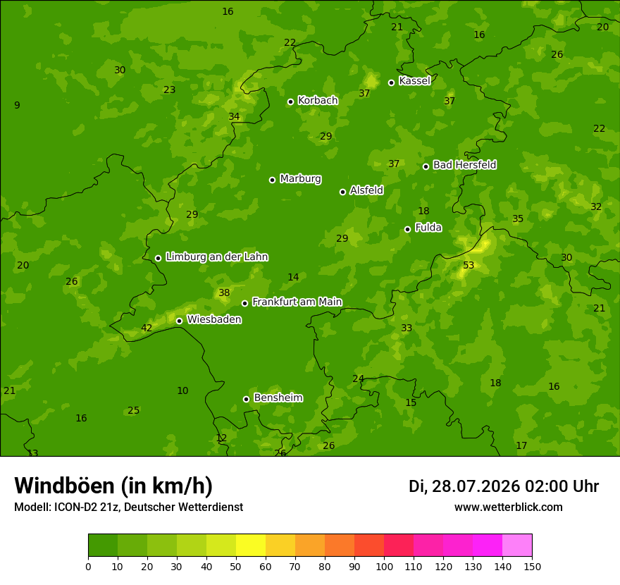 Maximale Windböen