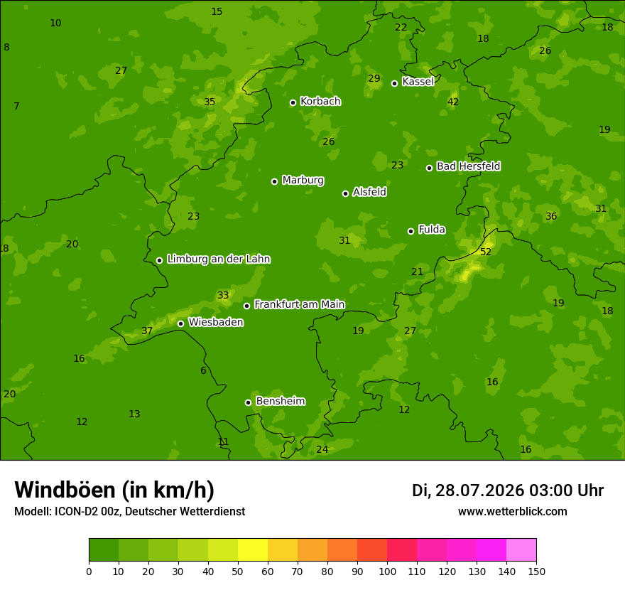 Maximale Windböen