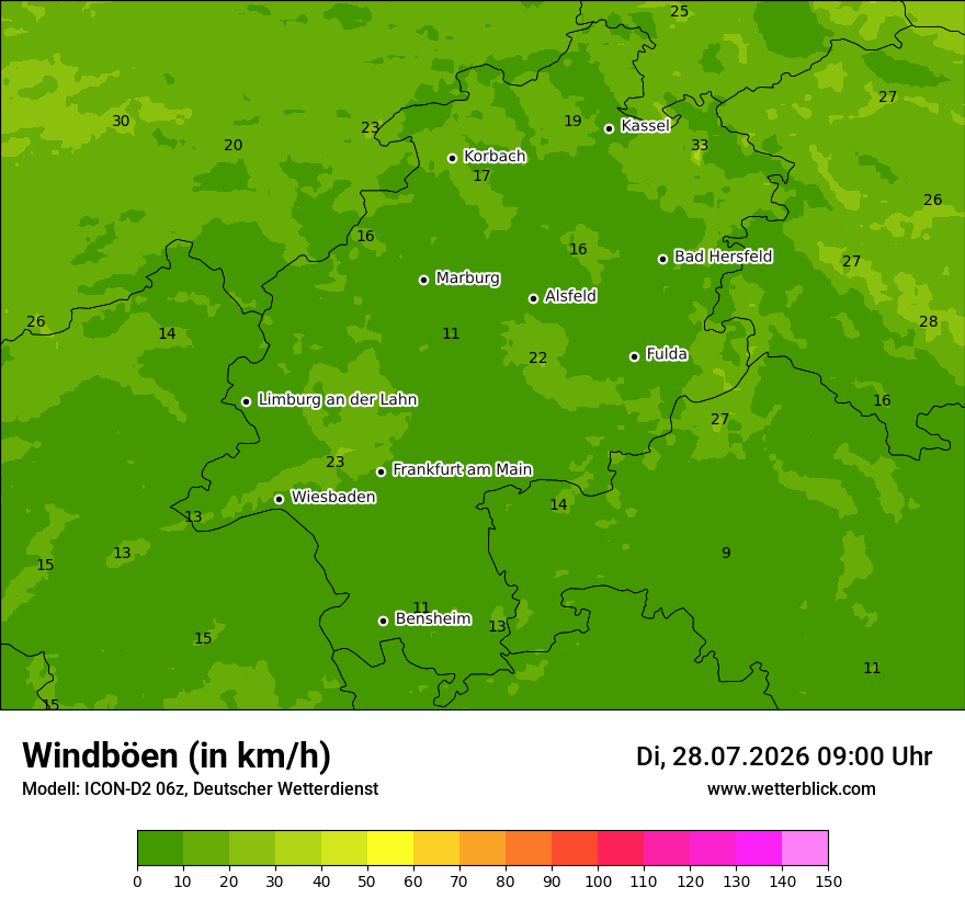 Maximale Windböen