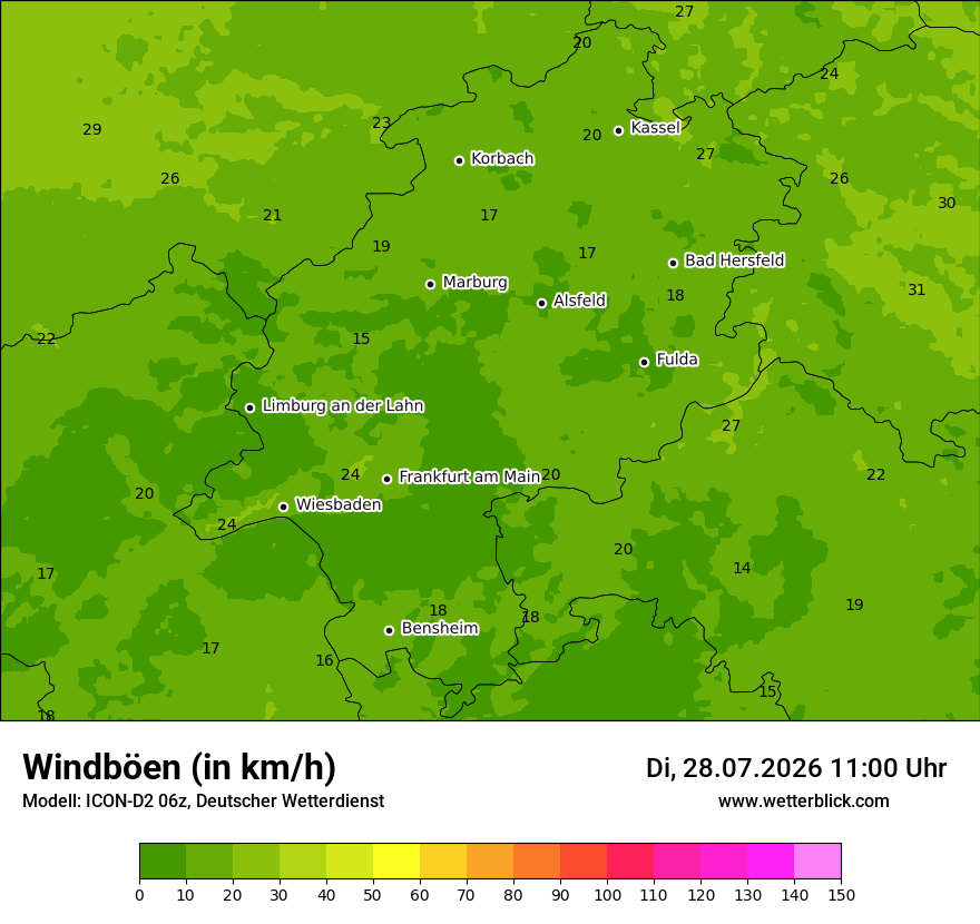 Maximale Windböen