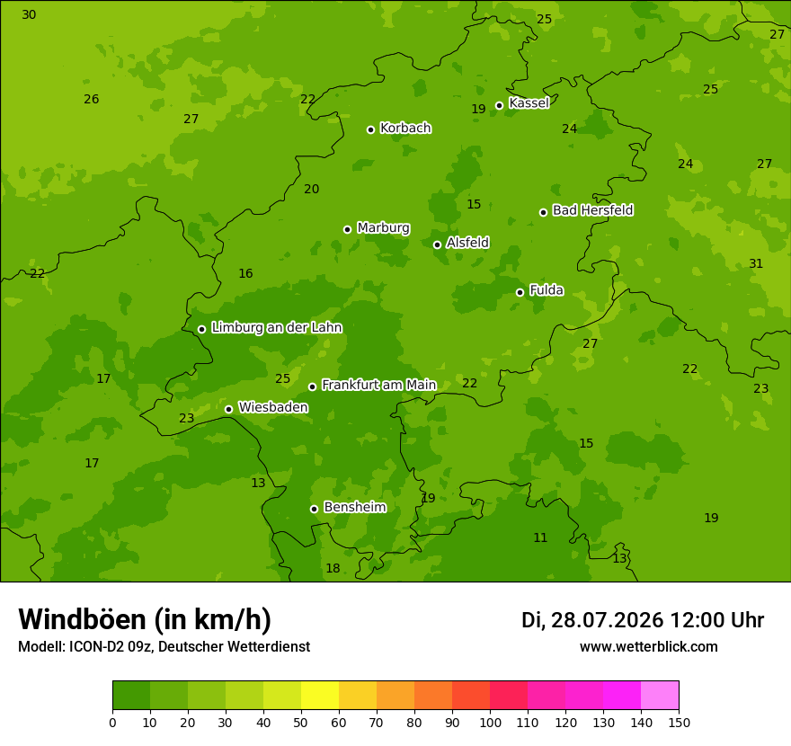 Maximale Windböen
